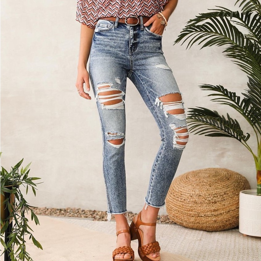 Flying Monkey Blue Skinny Distressed Jeans